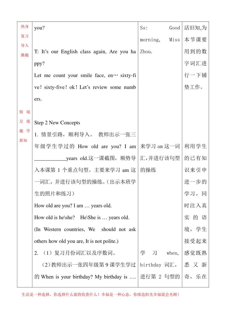 冀教版（三起）四下Unit 3 All about Me-Lesson 13 How Old Are You -教案、教学设计-公开课-(配套课件编号：40e22).doc_第2页