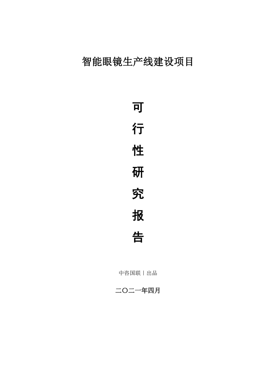 智能眼镜生产建设项目可行性研究报告.doc_第1页