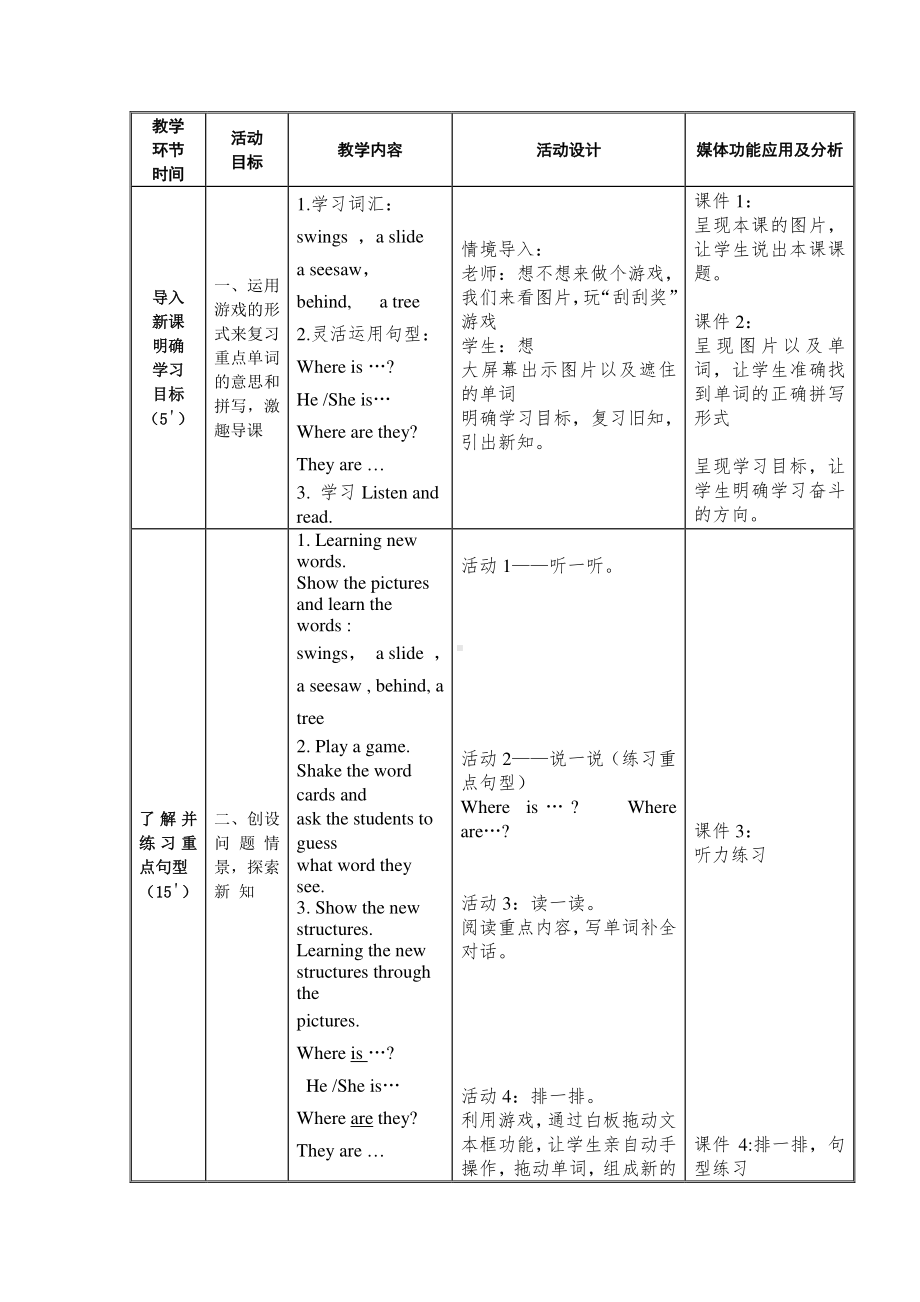 冀教版（三起）四下Unit 1 Hello Again!-Lesson 3 Where Are They -教案、教学设计-部级优课-(配套课件编号：8022f).doc_第2页