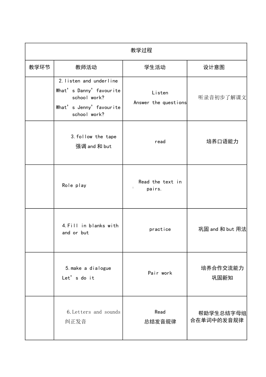 冀教版（三起）四下Unit 4 My Favourites-Lesson 23 My Favourite School Work-教案、教学设计-公开课-(配套课件编号：b004c).doc_第3页