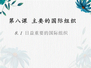 （2021新）统编版高中政治选修一当代国际政治与经济8.1 日益重要的国际组织ppt课件.pptx