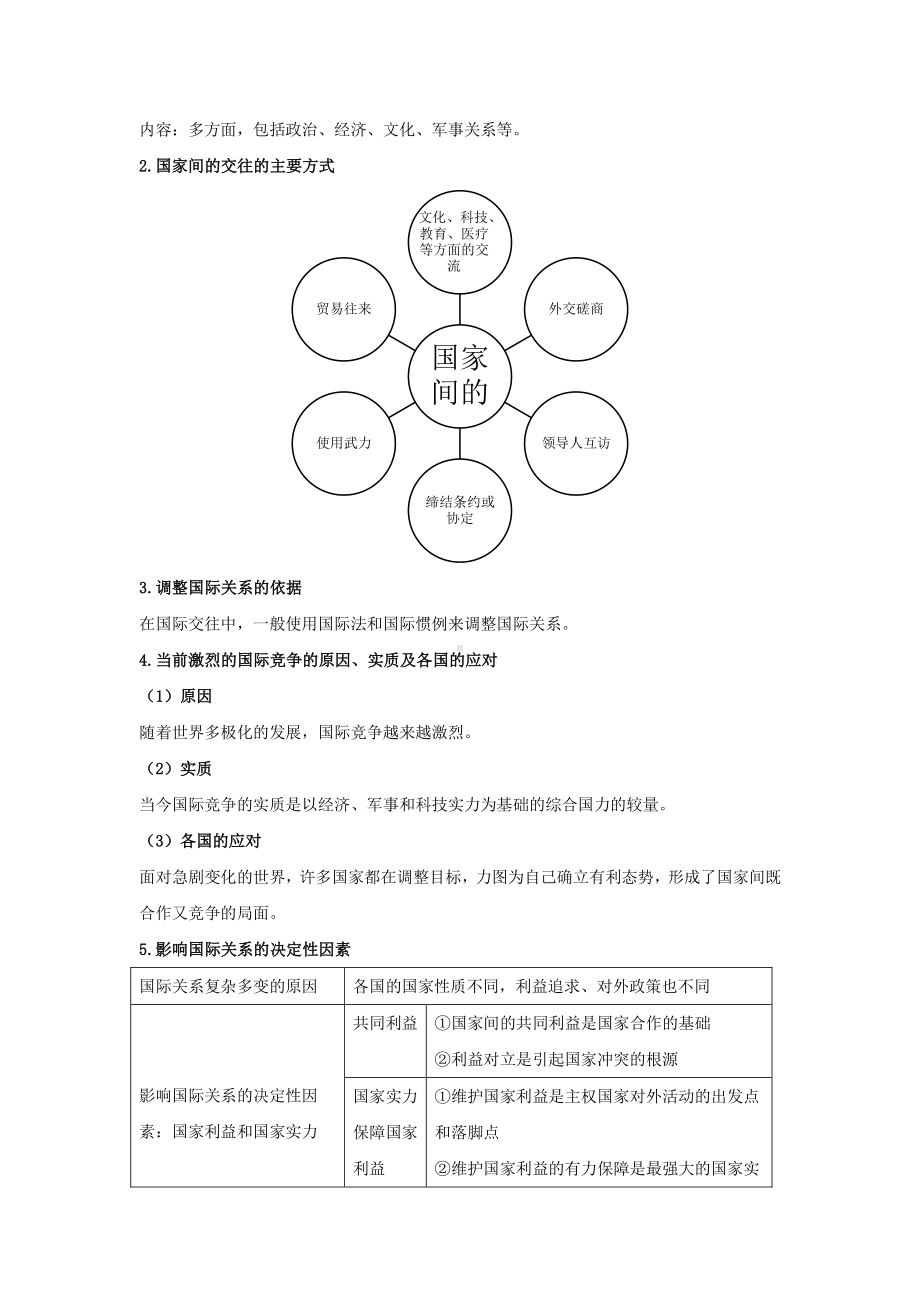 （2021新）统编版高中政治选修一当代国际政治与经济学案：3.2 国际关系.docx_第2页