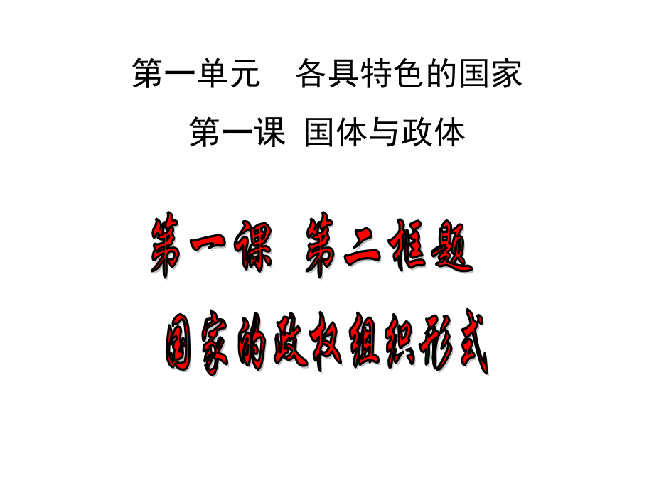 （2021新）统编版高中政治选修一第一课第二框 国家的政权组织形式ppt课件（含视频）.zip