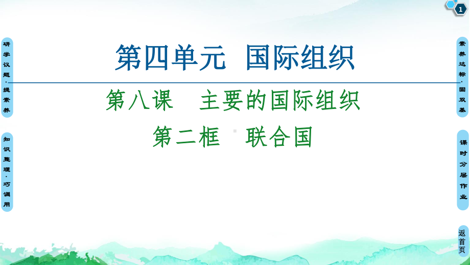 （2021新）统编版高中政治选修一第4单元 第8课 第2框 联合国 ppt课件.ppt_第1页