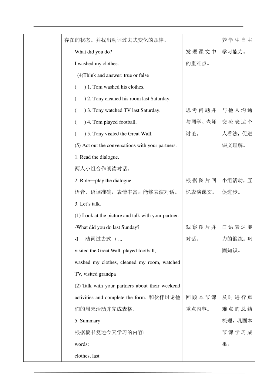 接力版五年级下册英语Lesson 8 What did you do last Saturday -教案、教学设计-公开课-(配套课件编号：80ab5).doc_第2页