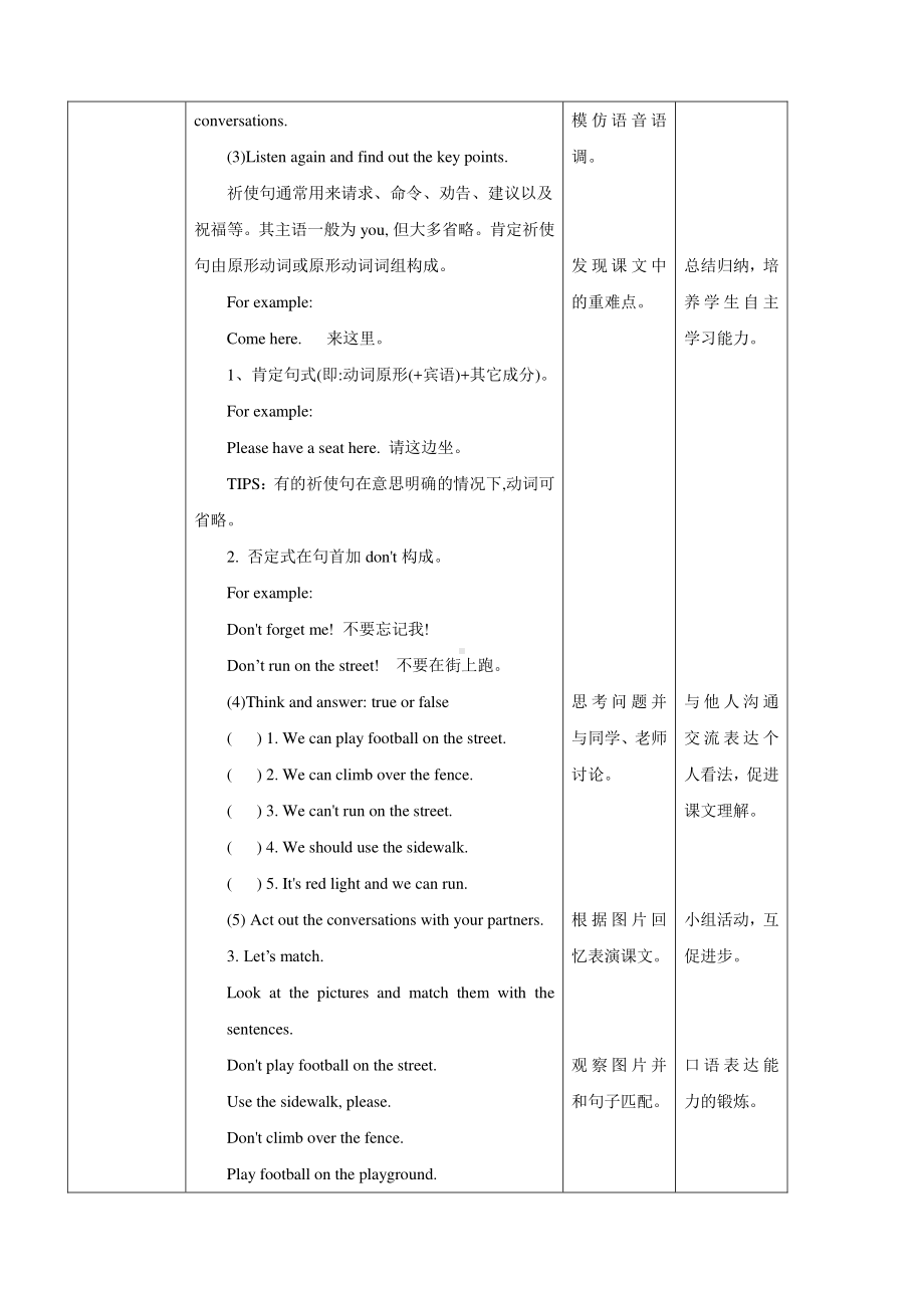 接力版五年级下册英语Lesson 4 Don’t play football on the street.-教案、教学设计--(配套课件编号：51e98).doc_第2页