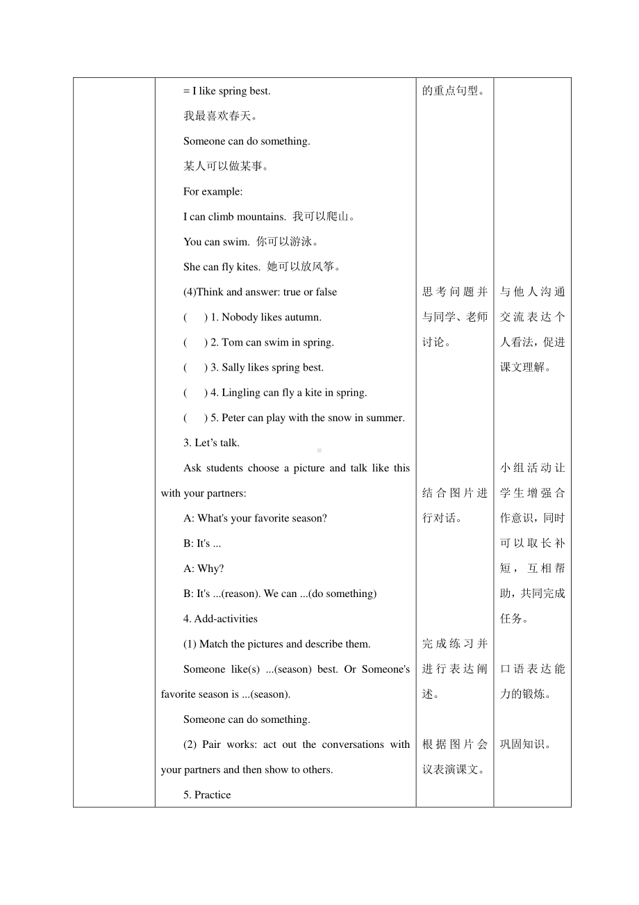 接力版五年级下册英语Lesson 1 My favourite season is spring.-教案、教学设计--(配套课件编号：90609).doc_第2页