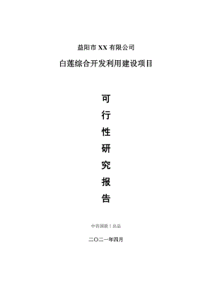 白莲综合开发利用建设项目可行性研究报告.doc