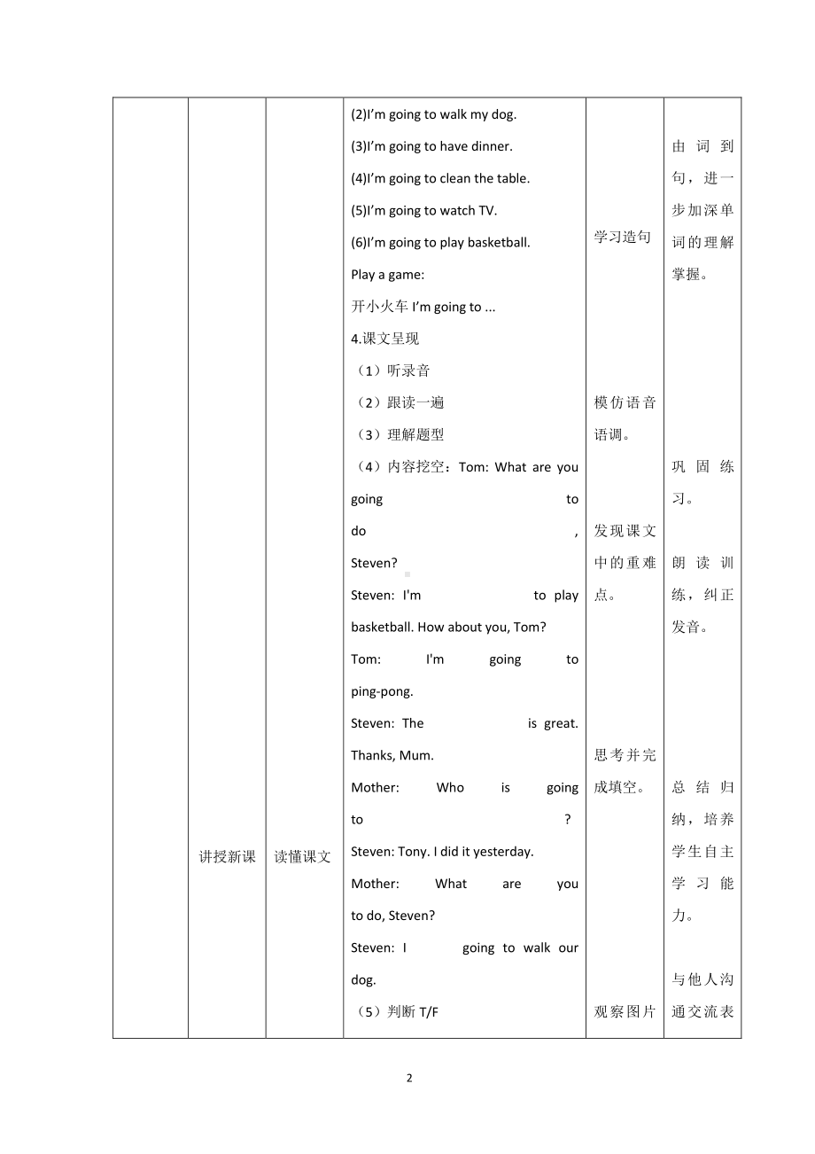 接力版五年级下册英语Lesson 10 I’m going to play basketball.-教案、教学设计-公开课-(配套课件编号：407b2).doc_第2页