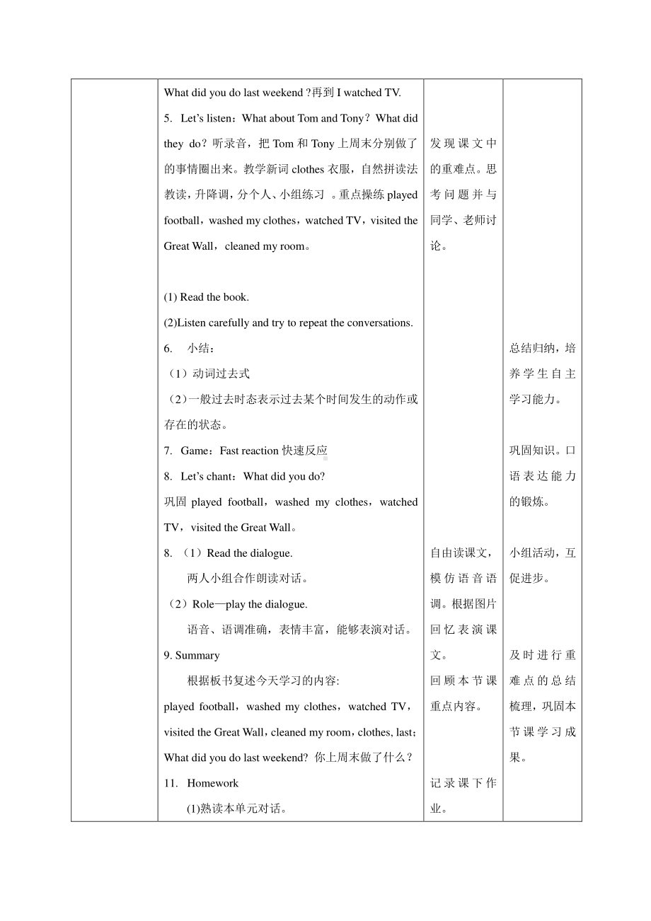 接力版五年级下册英语Lesson 8 What did you do last Saturday -教案、教学设计-公开课-(配套课件编号：1090b).doc_第2页