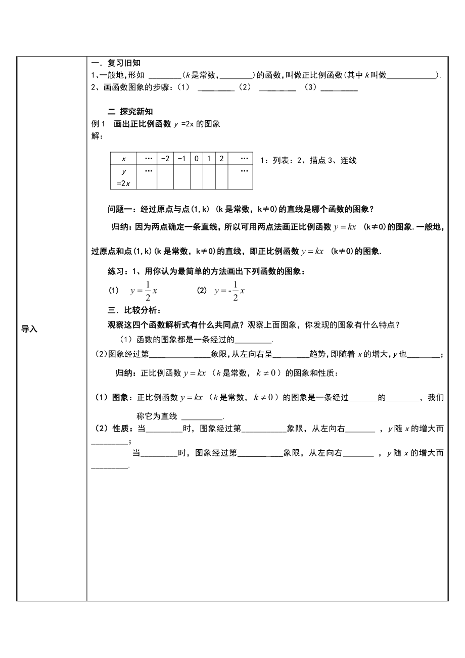 2020-2021学年人教版数学八年级（下册）19.2.1正比例函数-教案(6).doc_第2页