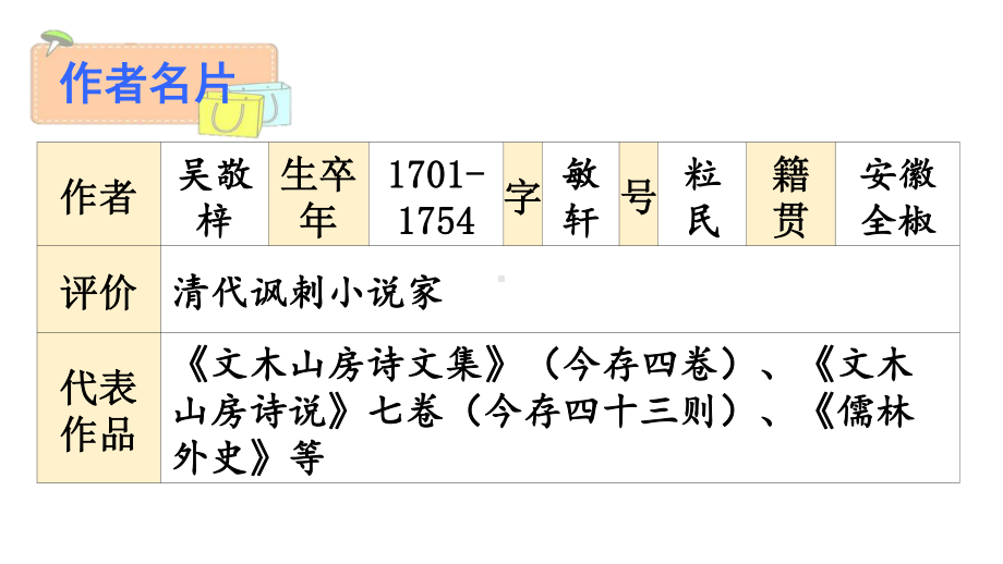 2020-2021初中语文九年级下册部编版同步课件名著导读 《儒林外史》：讽刺作品的阅读（PPT版）.ppt_第2页