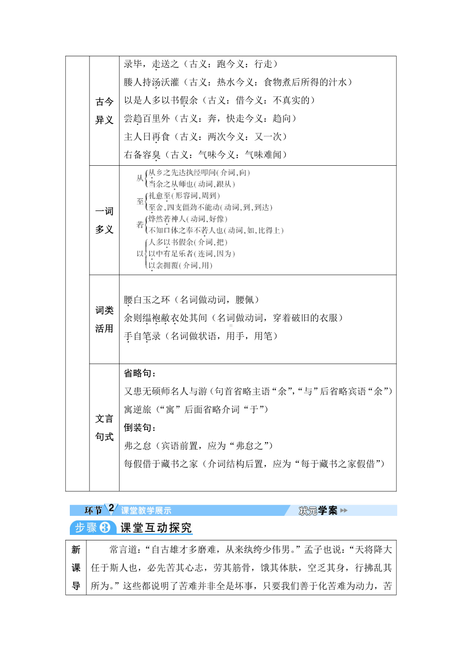 2020-2021初中语文九年级下册部编版导学案11 送东阳马生序（导学案）（WORD版）.doc_第3页