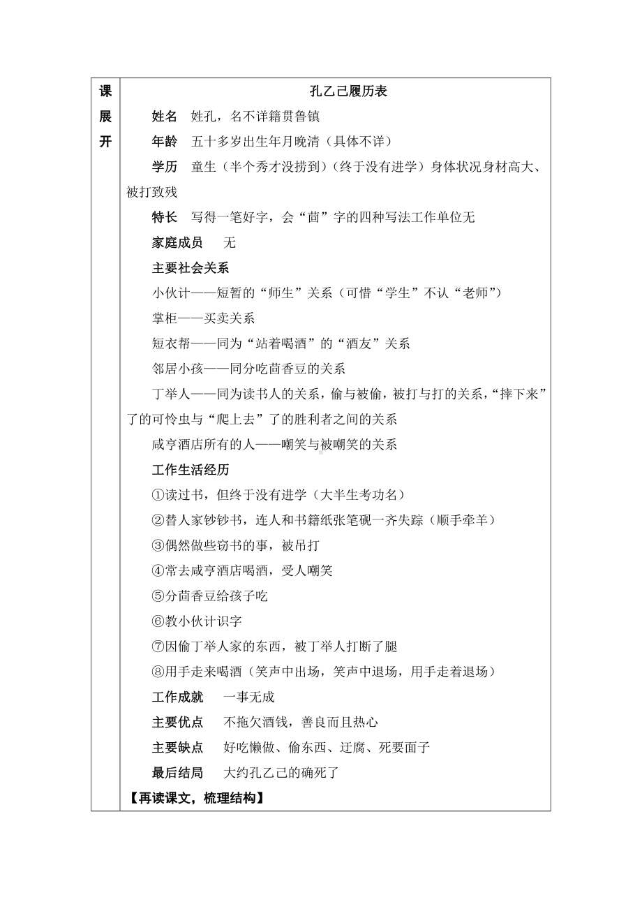 2020-2021初中语文九年级下册部编版导学案5 孔乙己（导学案）（WORD版）.doc_第3页