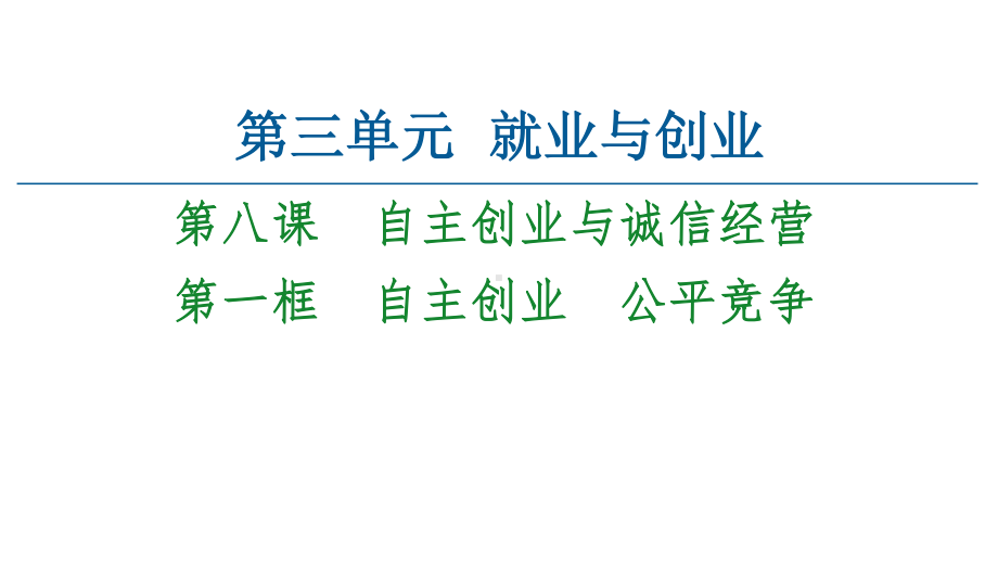 2021新-（部编）统编版高中政治选修二法律与生活 ：8.1自主创业　公平竞争 ppt课件.ppt_第1页