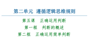 2021新-（部编）统编版高中政治选修三逻辑与思维：5.1-5.2判断的概述正确运用简单判断 ppt课件.ppt