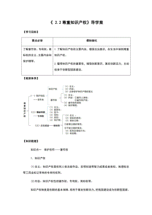 2021新-（部编）统编版高中政治选修二2.2 尊重知识产权 导学案（含解析）.docx