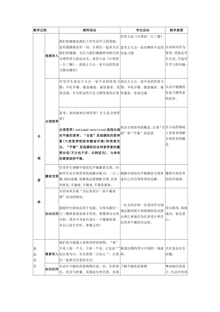 人教版生物七年级下册-4.2.3合理营养与食品安全-教案(5).doc_第2页