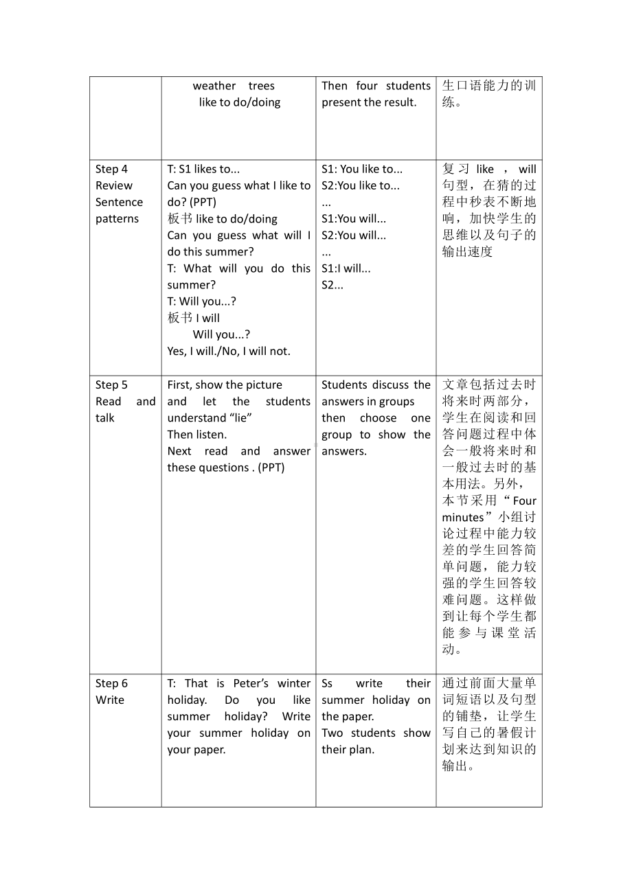 冀教版（三起）六下Unit 3 What Will You Do This Summer -Unit 3 Review-教案、教学设计--(配套课件编号：b01a5).doc_第3页