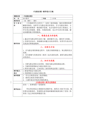 2020-2021学年八年级数学沪科版下册-18.1 勾股定理-教案(14).docx