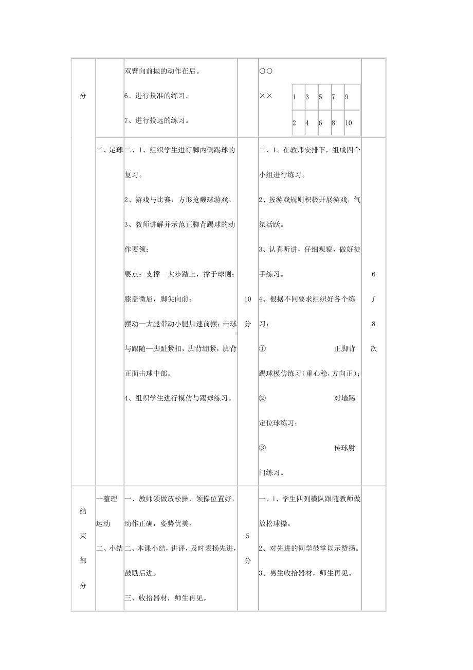 2020-2021学年人教版八年级体育全一册：第2章 田径投掷：双手头上向前抛掷实心球-教案.doc_第3页