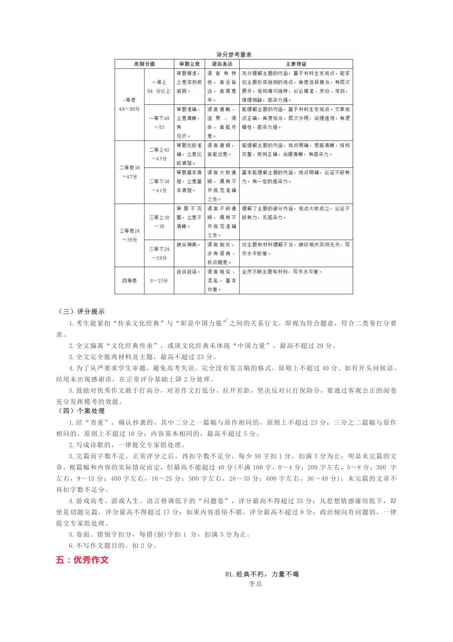 武汉市2021届高中毕业生四月质量检测作文解读及优秀作文：传承文化经典彰显中国力量.docx_第2页