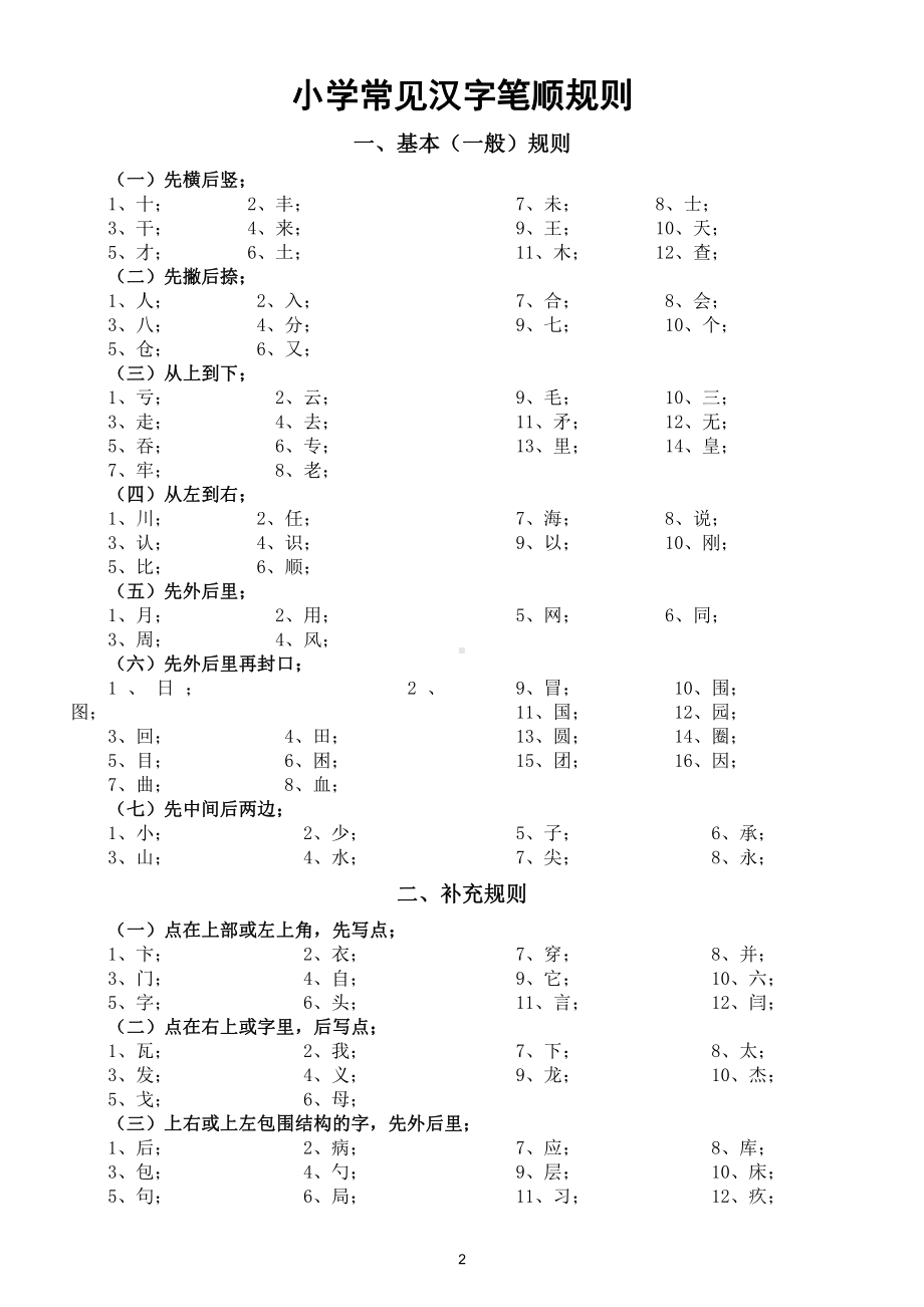 小学语文部编版一年级下册笔顺易错点汇总.doc_第2页