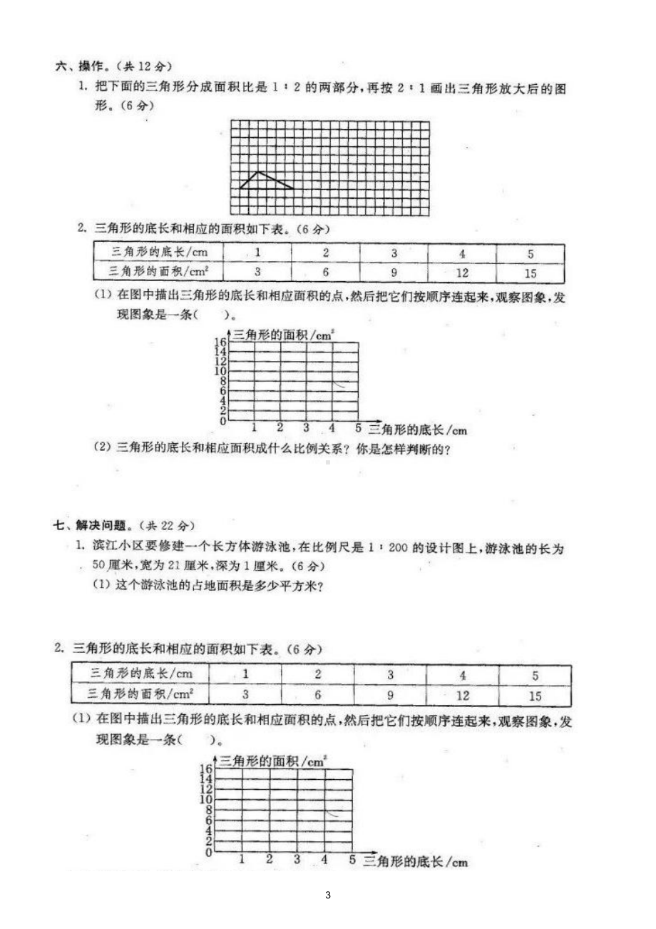 小学数学人教版六年级下册测试卷附答案.doc_第3页