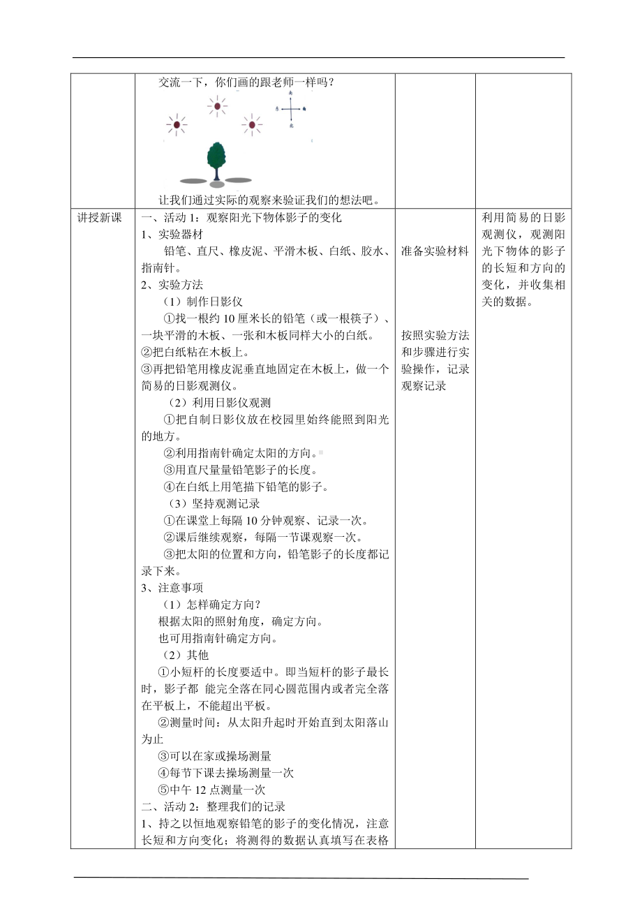 2021新大象版四年级下册《科学》3.2《太阳下的影子》教案.doc_第2页