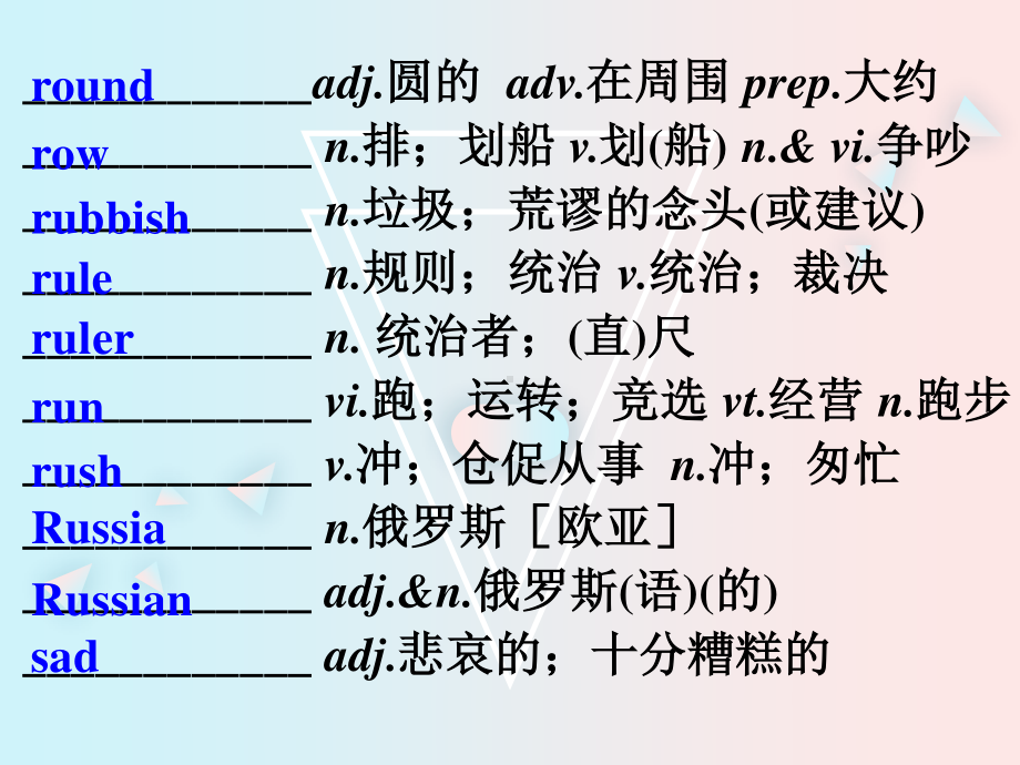 高中英语二轮复习词汇速记课件汉译英版 Day 22.ppt_第3页