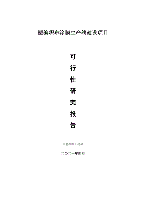 塑编织布涂膜生产建设项目可行性研究报告.doc