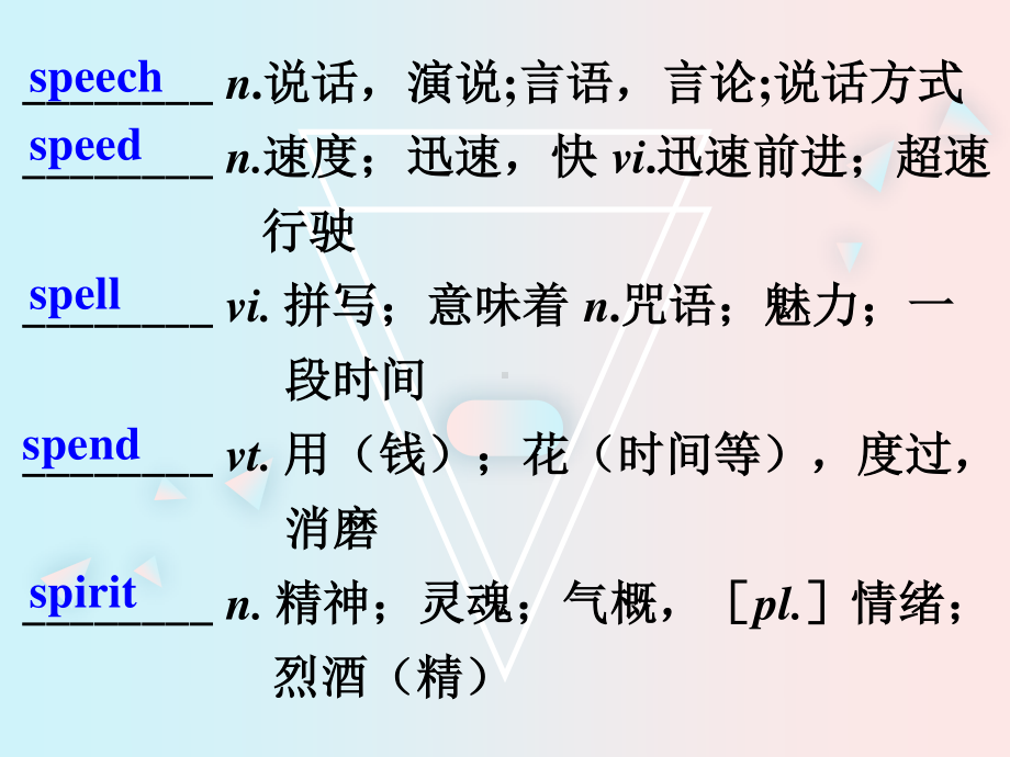 高中英语二轮复习词汇速记课件汉译英版 Day 25.pptx_第2页