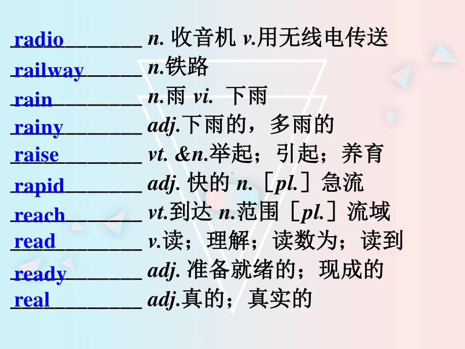 高中英语二轮复习词汇速记课件汉译英版 Day 21.ppt_第3页