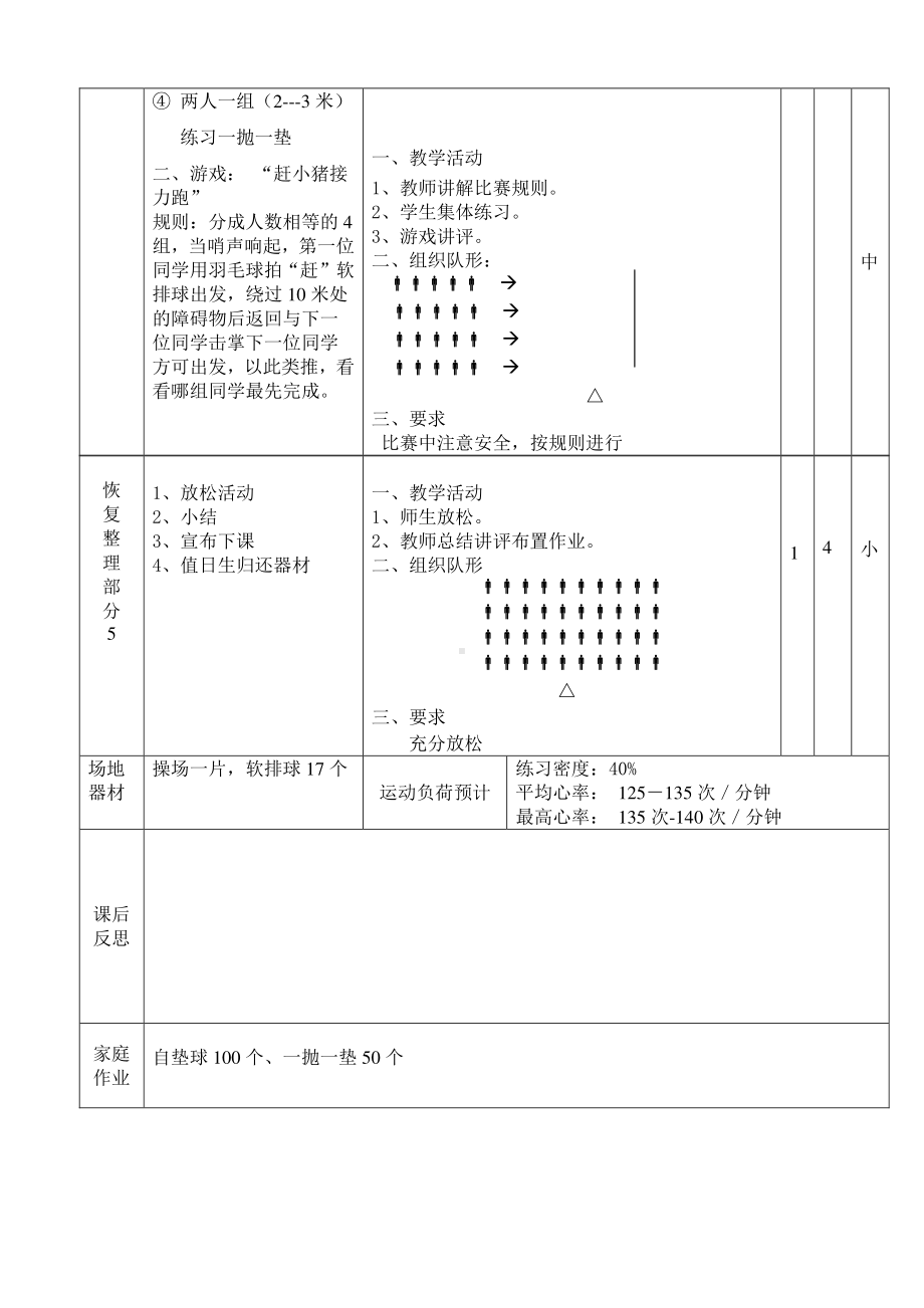 六年级体育下册教案-排球正面下手双手垫球-通用版.doc_第3页