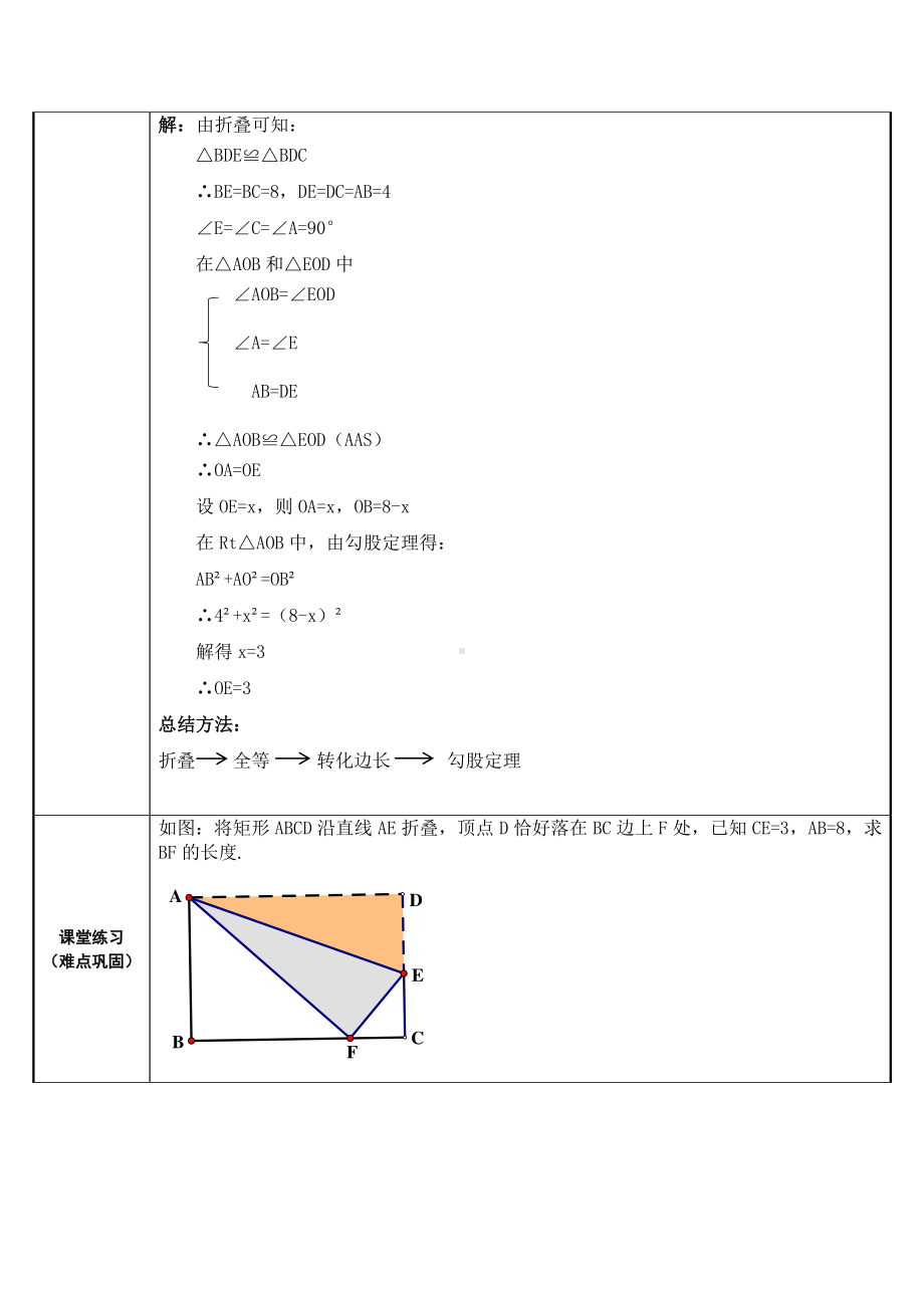 2020-2021学年人教版数学八年级下册17.1勾股定理-利用勾股定理解决折叠问题-教案.docx_第3页