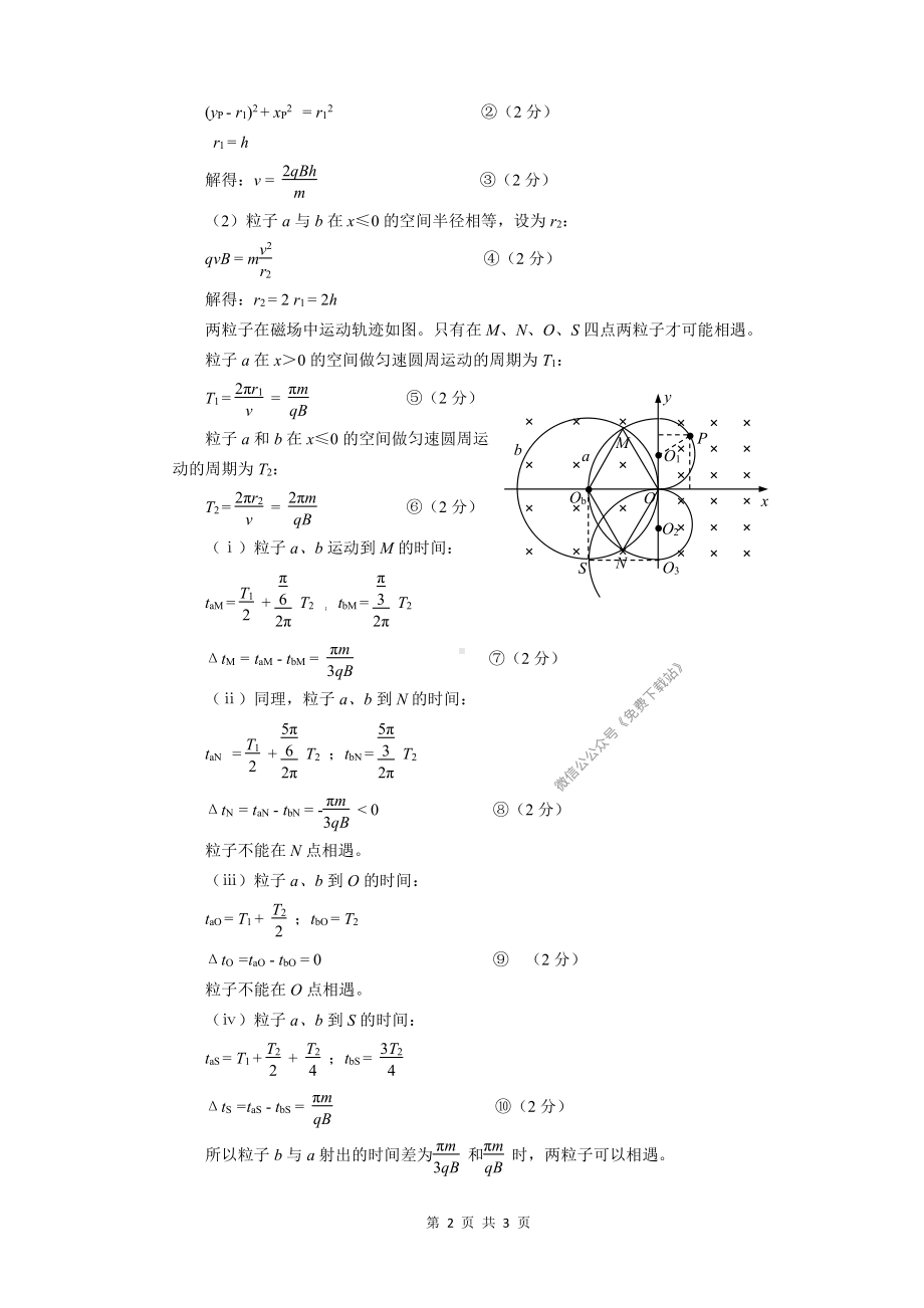 2020年太原市高三一模考试物理参考答案(1).pdf_第2页