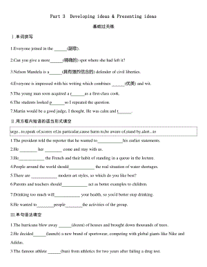 2021版外研版选修三英语UNIT5课时作业：Part 3　Developing ideas &Presenting ideas（含答案）.docx