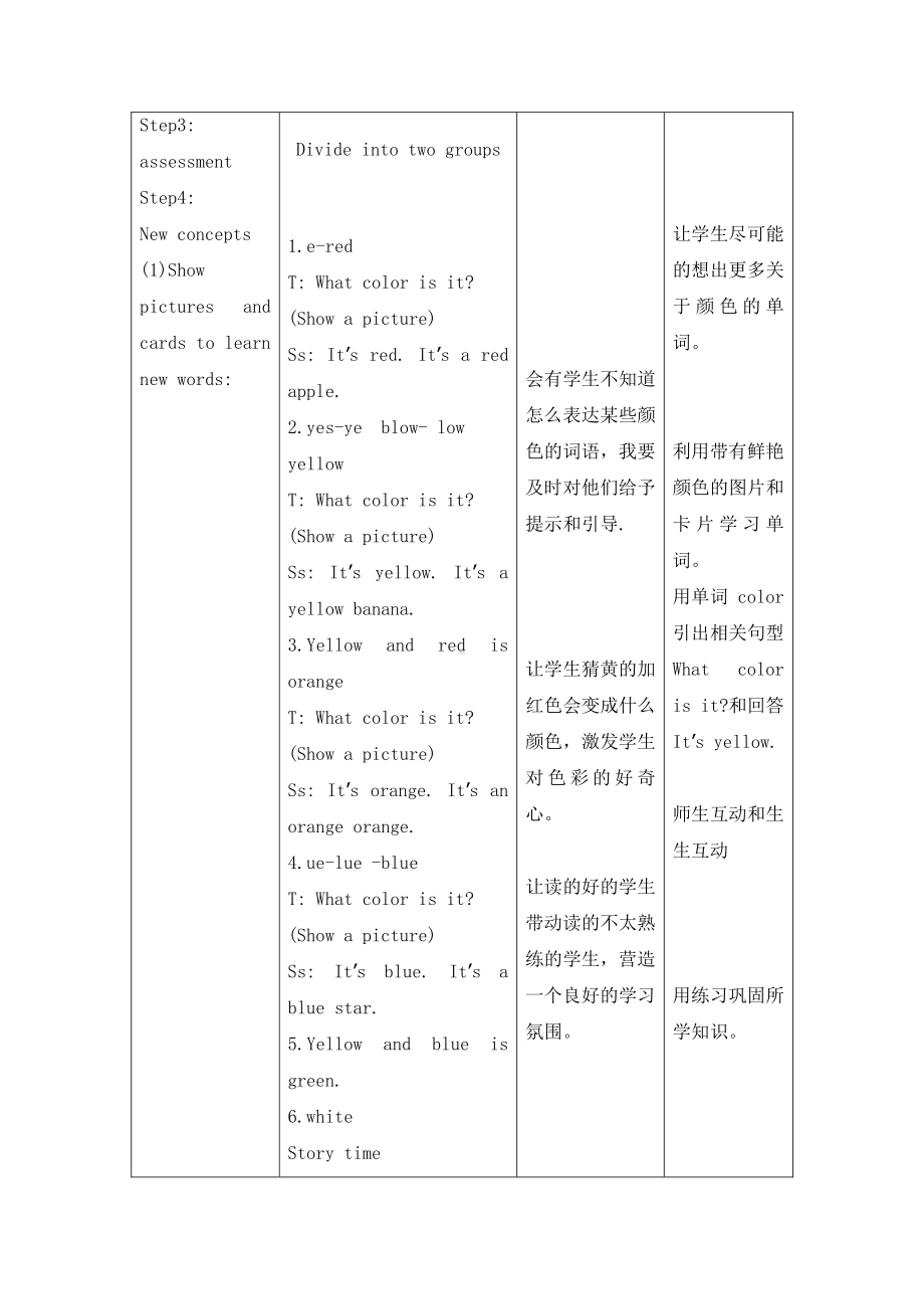 教科EEC版三下-Unit4 It's Red-Class 2Textbook p.29-教案、教学设计--(配套课件编号：c0008).doc_第3页