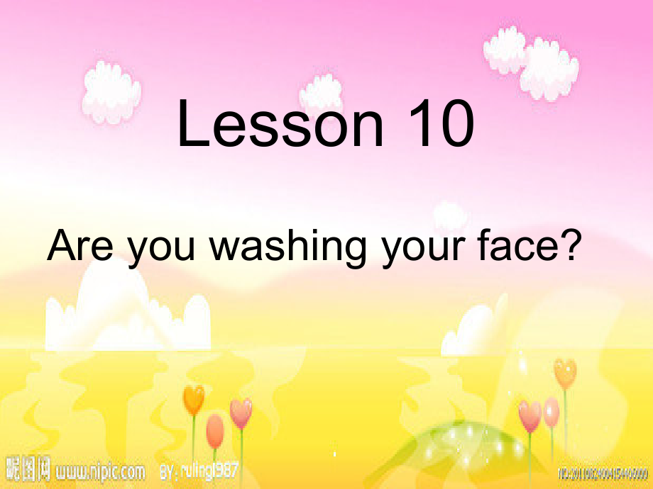 科普版四年级下册Lesson 10Are you washing your face -ppt课件-(含教案)--(编号：7018d).zip