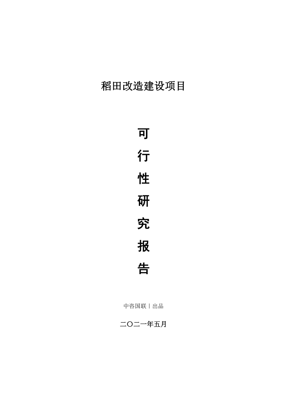 稻田改造建设项目可行性研究报告.doc_第1页