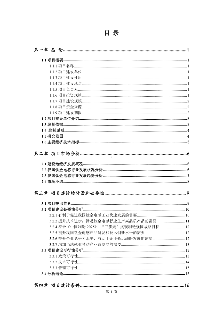 钛金电感生产建设项目可行性研究报告.doc_第2页