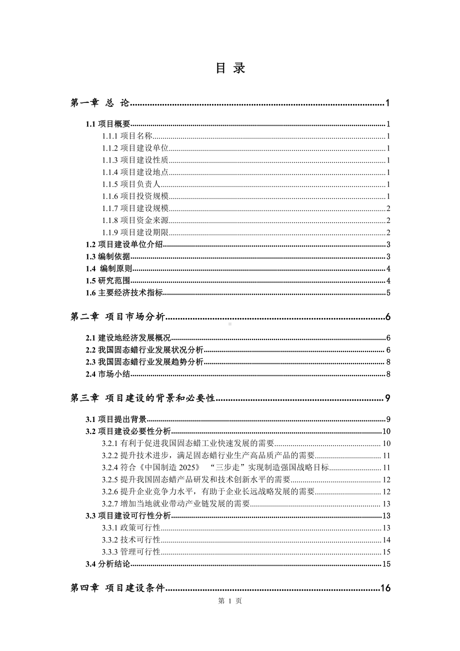 固态蜡生产建设项目可行性研究报告.doc_第2页