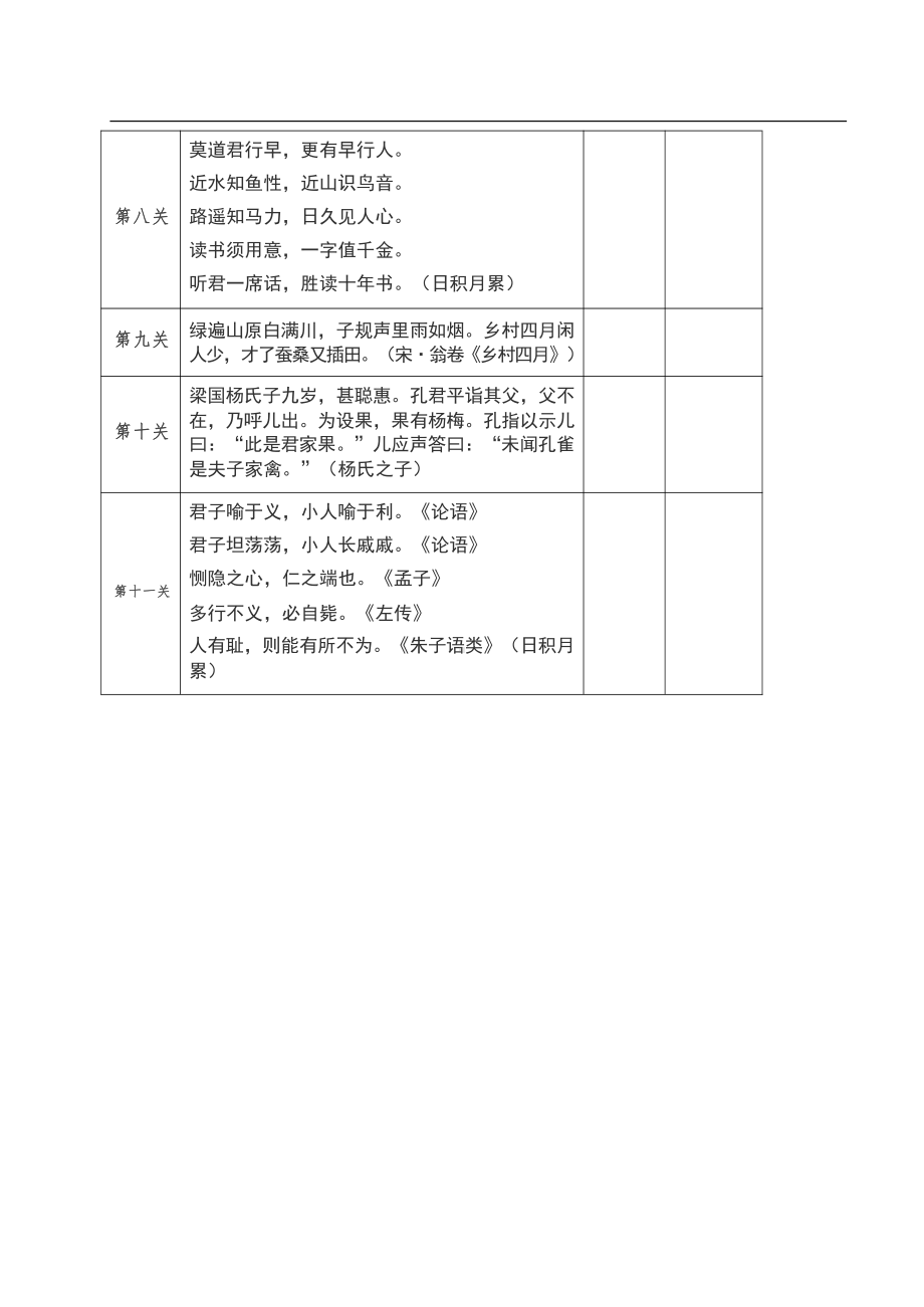 统编五年级语文下册《背诵闯关表》.docx_第2页