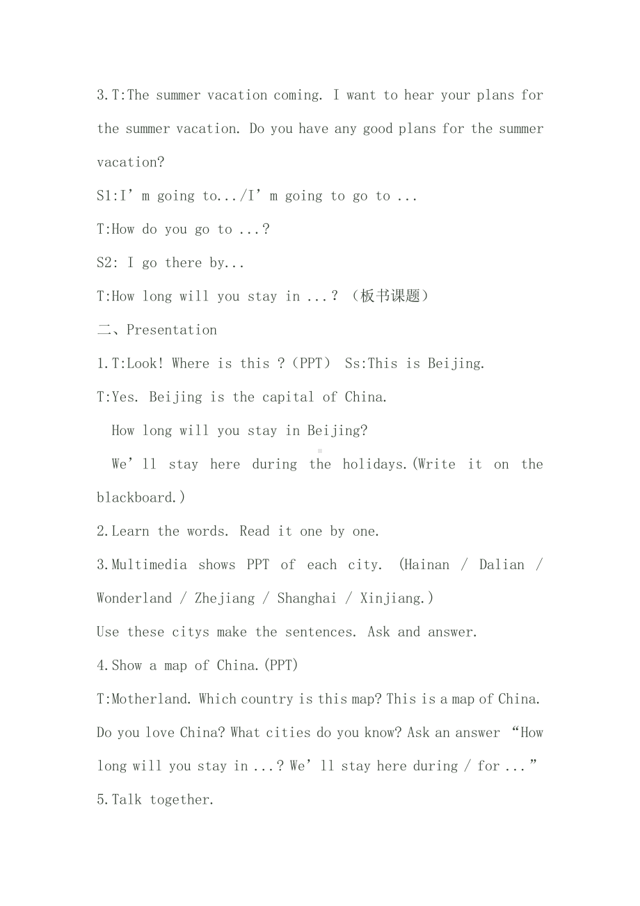 教科EEC版五下Unit4 How Long Will You Stay There -Class 3 Textbook p.36－37-教案、教学设计--(配套课件编号：43175).doc_第2页