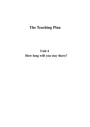 教科EEC版五下Unit4 How Long Will You Stay There -Class 1 Textbook p.34-教案、教学设计--(配套课件编号：10263).docx