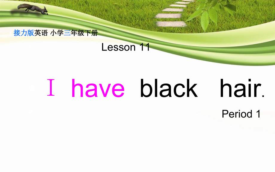 接力版三年级下册Lesson 11 I have black hair.-ppt课件-(含教案+素材)--(编号：30310).zip