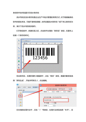 条码软件如何批量打印流水条形码.doc