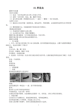 小学科学苏教版四年级下册第三单元第10课《养昆虫》教案5.doc