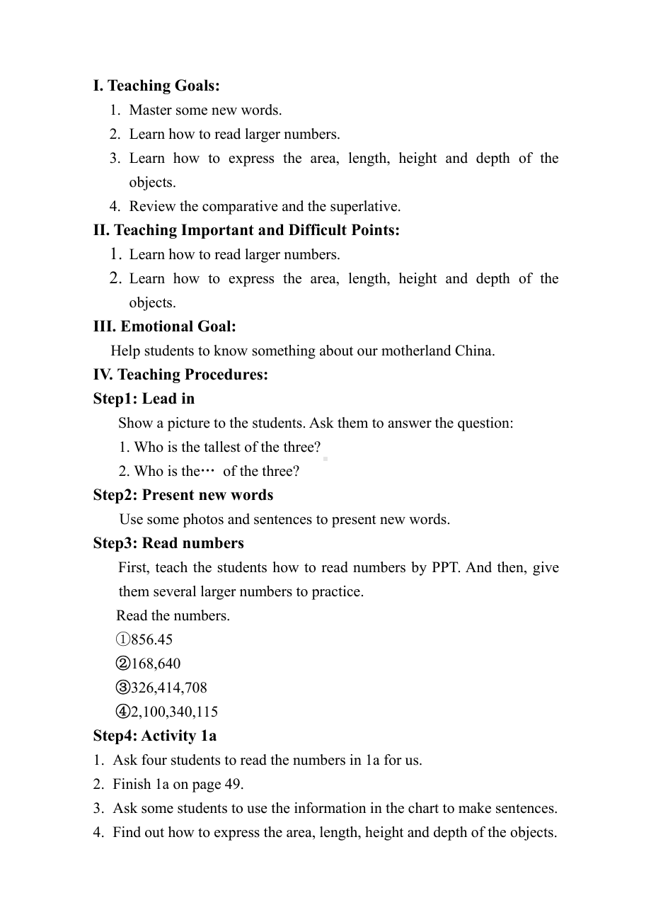 人教版八下-Unit 7 what's the highest mountain in the world -Section A 1a—2d-教案、教学设计-市级优课-(配套课件编号：90284).doc_第1页