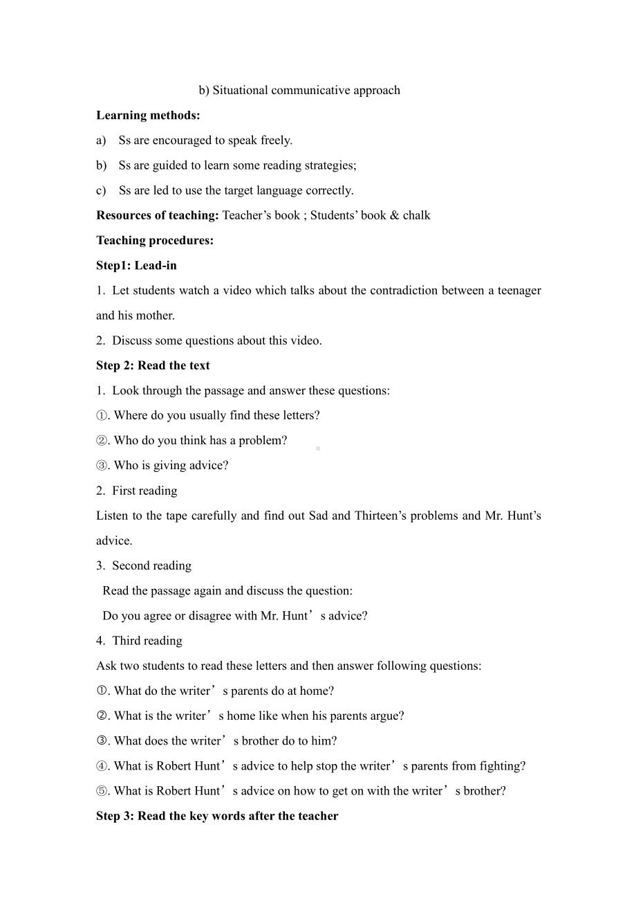 人教版八下-Unit 4 Why don't you talk to your parents -Section A 3a—3c-教案、教学设计-省级优课-(配套课件编号：37b26).doc_第2页